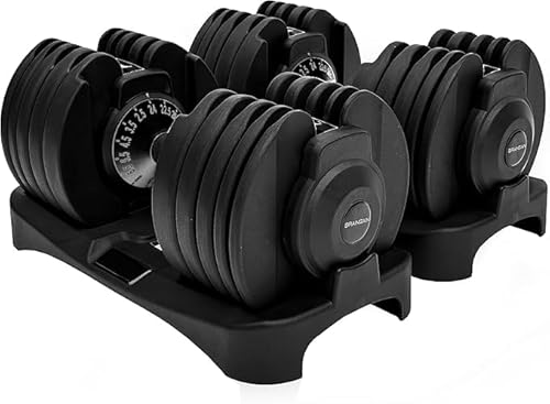BRAINGAIN haltères réglables Paire - 15 en 1 (24 kg) réglage