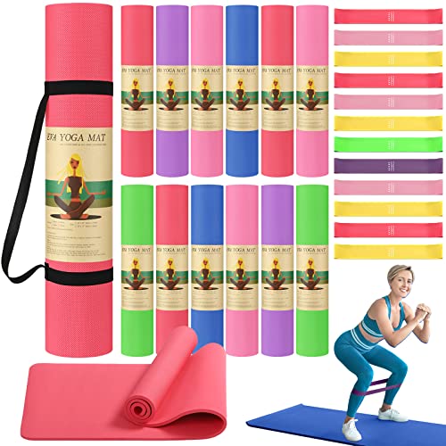 Hoolerry Lot de 36 tapis de yoga épais : 12 tapis de 68 pi x
