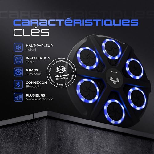 EZERO Machine Beatpunch Boxe Adulte avec Bluetooth & LED - E