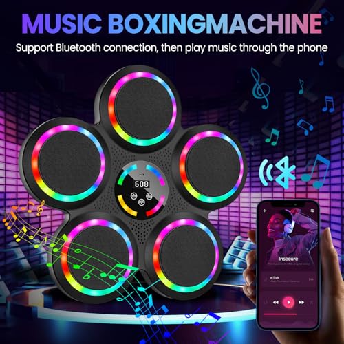 Machine de Boxe Musicale, 2025 Nouvelle LED Boxe Mural Musiq