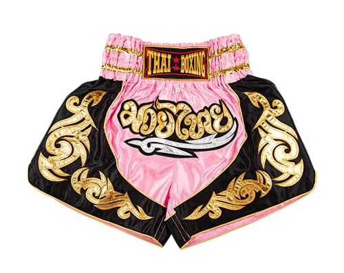 MUAY NATION Shorts de Boxe Thaï pour Hommes et Femmes, Short