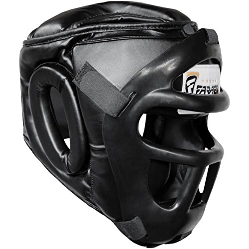 Casque Boxe 2-en-1 Réglable avec Grille Faciale Amovible Cas