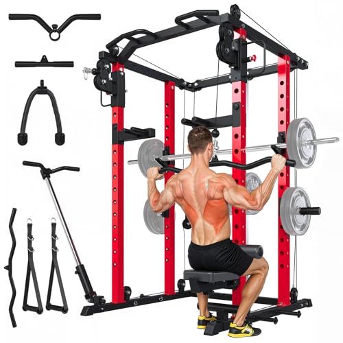 YODOLLA Mixte Cage Musculation|Cage à Squats|Barre Traction|