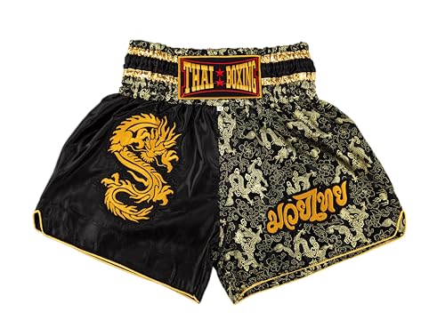 MUAY NATION Shorts de Boxe Thaï pour Hommes et Femmes, Short