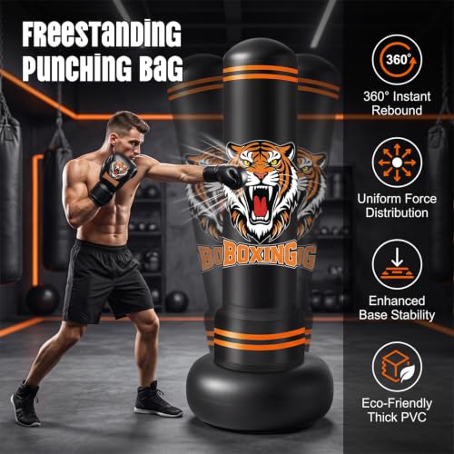 Ninonly Punching Ball 190cm pour Adultes avec Gants & Pompe,