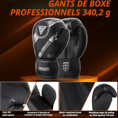 ASBRAVO Sac de Frappe Adultes 120 cm Lourd - Kit avec Gants 