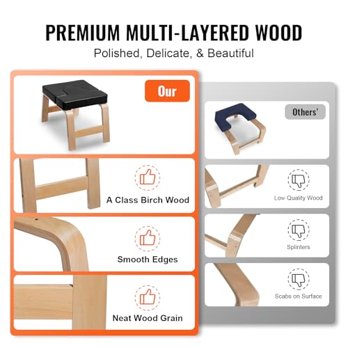 VEVOR Tabouret inversé de Yoga Unisex-Adult, Noir, 136