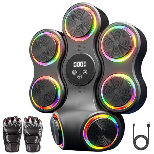 Machine de boxe musicale avec gants de boxe, entraîneur de b