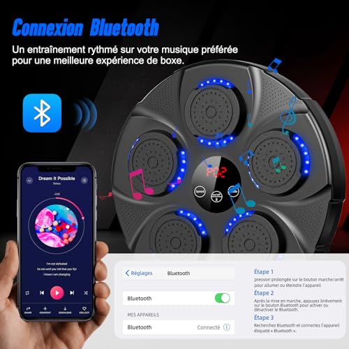 Infaebo Machine de Boxe Musicale, Machine de Boxe Bluetooth 