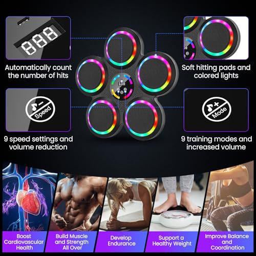 Machine de Boxe Musicale, 2025 Nouvelle LED Boxe Mural Musiq