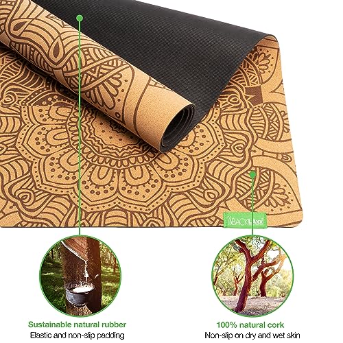 BACKLAxx ® Tapis de yoga liège avec caoutchouc naturel - Tap